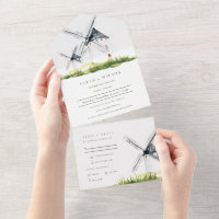 Niedliches Rustikales Windmühle-Thema Hochzeit