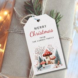 Niedliches rustikales Winterwald Personalisiert Geschenkanhänger