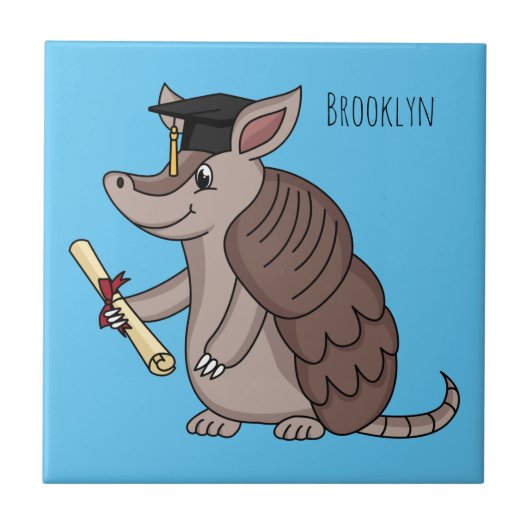 Niedliches Rüstungsschild mit Graduierungskappe Ca Fliese (Vorderseite)