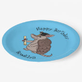 Niedliches Rüstungsschild mit Graduierungskappe Ca Pappteller (Schrägansicht)