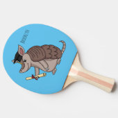 Niedliches Rüstungsschild mit Graduierungskappe Ca Tischtennis Schläger (Seitenansicht)