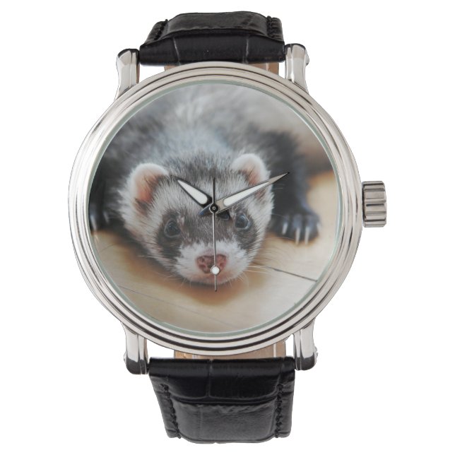 Niedliches Sable Ferret Armbanduhr (Vorderseite)
