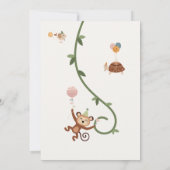 Niedliches Safari Party Tiere Kindergeburtstag Ein Einladung (Rückseite)