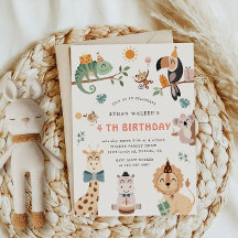 Niedliches Safari Party Tiere Kindergeburtstag Ein