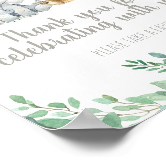 Niedliches Safari-Tier-Gender-Neutral-Gefälligkeit Poster (Ecke)