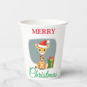 Niedliches Safari-Tier Giraffe Weihnachtskostüm Pappbecher (Vorderseite)