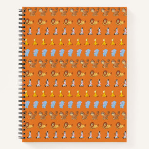 niedliches Safari-Tiermuster in Orange - Giraffe, Notizblock