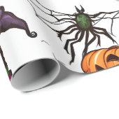 Niedliches saisonales Orange Lila Fall Pumpween Geschenkpapier (Rolleneckpunkt)