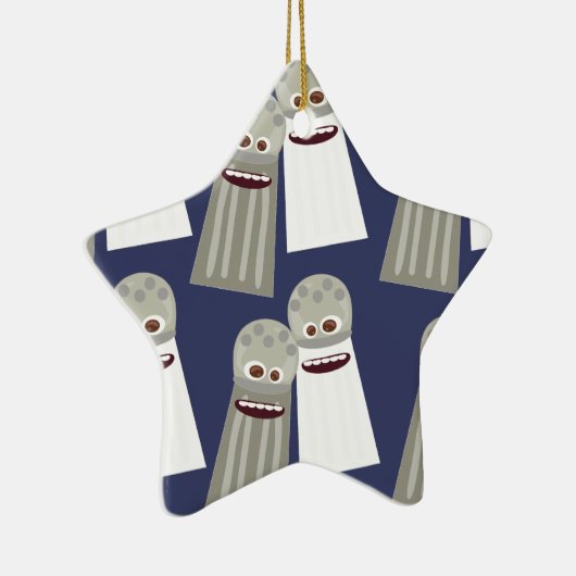 Niedliches Salz- und Pfeffermuster Keramik Ornament (Rechts)