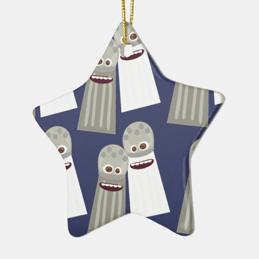 Niedliches Salz- und Pfeffermuster Keramik Ornament (Links)