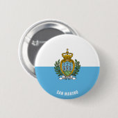 Niedliches San Marino Flag Patriotic Button (Vorne & Hinten)