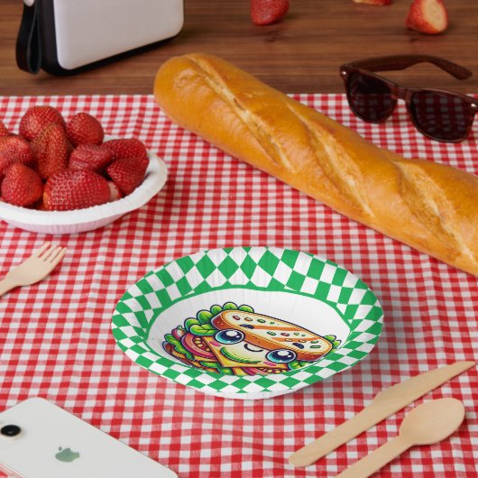 Niedliches Sandwich-Picknick-Party Pappteller (Picknick)