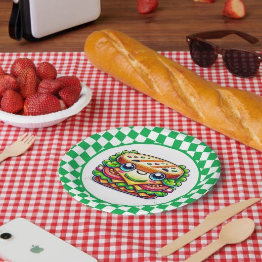 Niedliches Sandwich-Picknick-Party Pappteller (Picknick)
