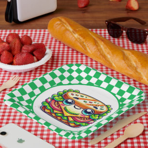Niedliches Sandwich-Picknick-Party Pappteller