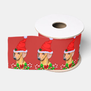 Niedliches Sankt-Dackel-Weihnachten Ripsband