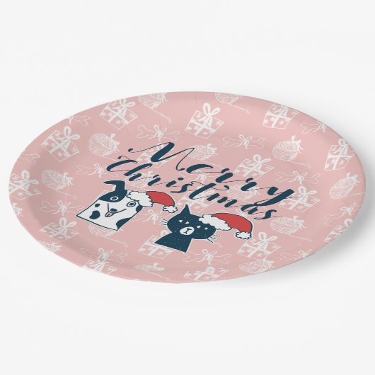 Niedliches Sankthunde-u. Pappteller (Schrägansicht)