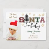 Niedliches Santa Baby Foto Ankündigung Weihnachten (Vorderseite)