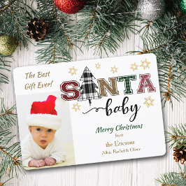 Niedliches Santa Baby Foto Ankündigung Weihnachten