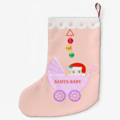 Niedliches Santa Baby in Pink Kleiner Weihnachtsstrumpf (Rückseite)