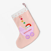 Niedliches Santa Baby in Pink Kleiner Weihnachtsstrumpf (Rückseite (Hängend))