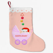 Niedliches Santa Baby in Pink Kleiner Weihnachtsstrumpf (Vorderseite)