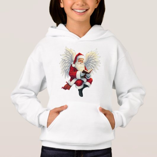 Niedliches Santa Claus Angel Kids Hoodie T-Shirt (Vorderseite)