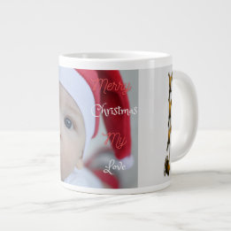 Niedliches Santa Claus Baby Foto Jumbo-Tasse