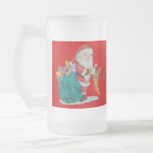 niedliches Santa-Design, das sich auf Weihnachten Mattglas Bierglas (Links)