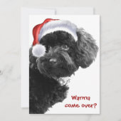 Niedliches Santa Dog l Party Custom Einladung (Vorderseite)