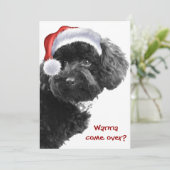 Niedliches Santa Dog l Party Custom Einladung (Stehend Vorderseite)