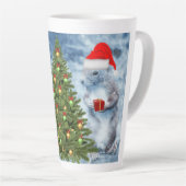 Niedliches Santa Eichhörnchen mit Weihnachtsbaumfe Milchtasse (Rechte Ecke)