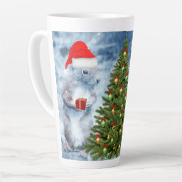 Niedliches Santa Eichhörnchen mit Weihnachtsbaumfe Milchtasse