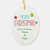 Niedliches Santa Einicorn im Urlaubsleben Keramik Ornament (Hinten)