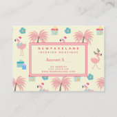 Niedliches Santa Flamingo-Geschenkzertifikat Visitenkarte (Rückseite)