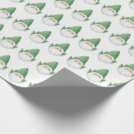 Niedliches Santa Garden Gnome-Muster Geschenkpapier (Ecke)