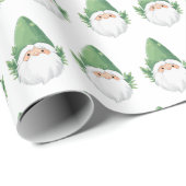 Niedliches Santa Garden Gnome-Muster Geschenkpapier (Rolleneckpunkt)
