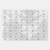 Niedliches Santa Gnome Muster Funkelnd Weißes Silb Geschenkpapier Set (Vorderseite 3)