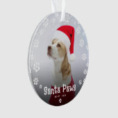 Niedliches Santa Paws Weihnachtsfest Foto Ornament (Vorderseite)