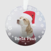 Niedliches Santa Paws Weihnachtsfest Foto Ornament (Vorderseite)