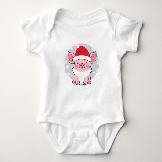 Niedliches Santa Piglet, Feiertagspargie Baby Strampler (Vorderseite)