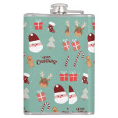 Niedliches Santa Reindeer Candy Cane Gingerbread M Flachmann (Rückseite)