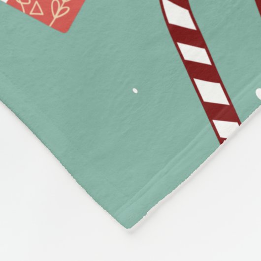 Niedliches Santa Reindeer Candy Cane Gingerbread M Fleecedecke (Ecke)
