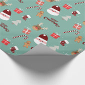 Niedliches Santa Reindeer Candy Cane Gingerbread M Geschenkpapier (Ecke)