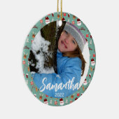 Niedliches Santa Reindeer Candy Cane Gingerbread M Keramik Ornament (Rechts)