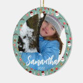 Niedliches Santa Reindeer Candy Cane Gingerbread M Keramik Ornament (Links)