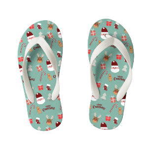Niedliches Santa Reindeer Candy Cane Gingerbread M Kinderbadesandalen
