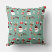 Niedliches Santa Reindeer Candy Cane Gingerbread M Kissen (Rückseite)