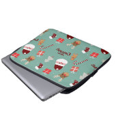 Niedliches Santa Reindeer Candy Cane Gingerbread M Laptopschutzhülle (Vorne Knopf)