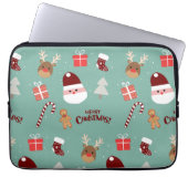 Niedliches Santa Reindeer Candy Cane Gingerbread M Laptopschutzhülle (Vorderseite)