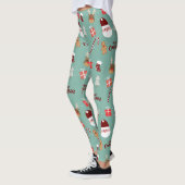 Niedliches Santa Reindeer Candy Cane Gingerbread M Leggings (Links)